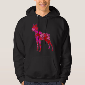 Veste À Capuche Boston Terrier Rose Coeur Rouge Pour Femmes Hommes