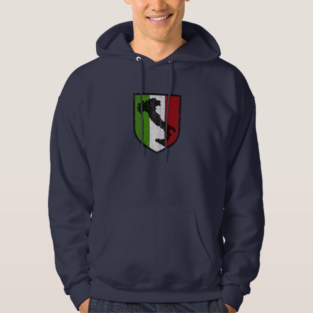 Veste À Capuche Botte italienne de crête de drapeau médiévale (Devant)