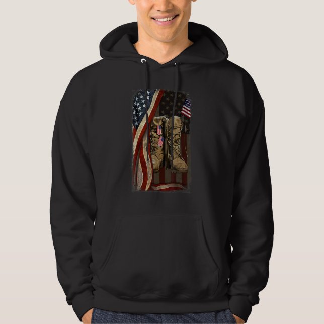 Veste À Capuche Bottes de combat à étiquette pour chien vétéran Dr (Devant)