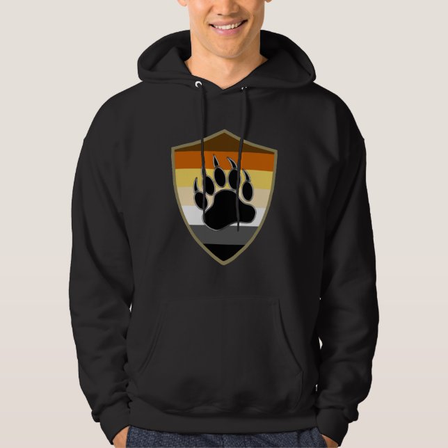 VESTE À CAPUCHE BOUCLIER DE PATTE D'OURS DE FIERTE GAY (Devant)