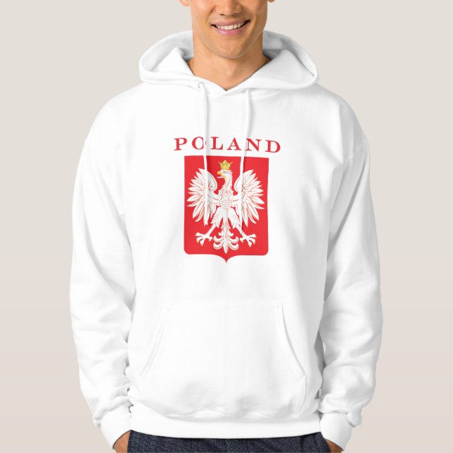 Veste À Capuche Bouclier rouge aigle polonais (Devant)