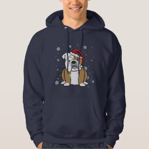 Veste À Capuche Bouledogue de l'anglais de Kawaii de Noël