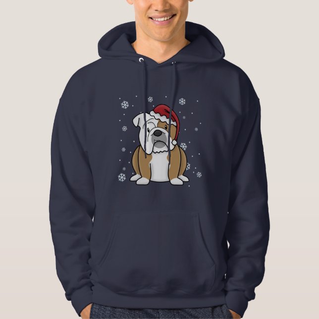 Veste À Capuche Bouledogue de l'anglais de Kawaii de Noël (Devant)