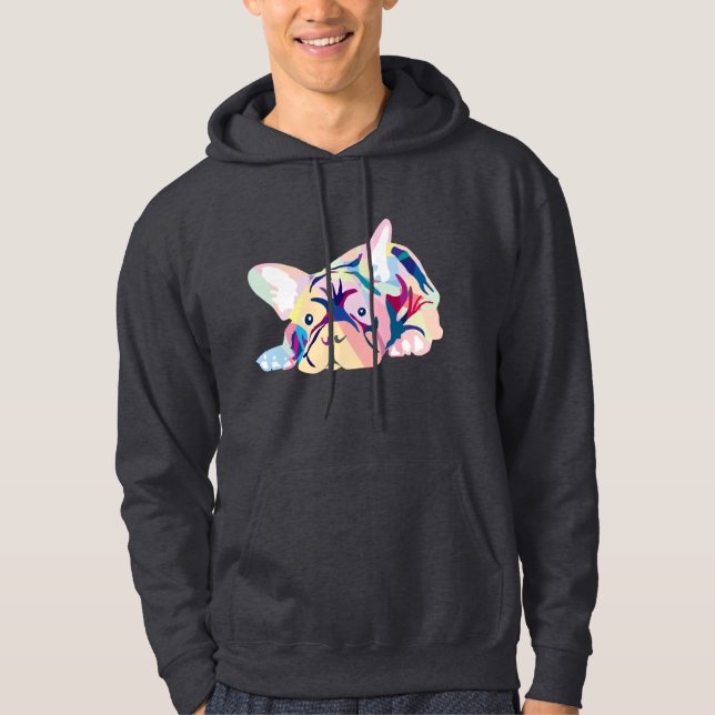 Veste À Capuche Bouledogue français en couleurs (Devant)