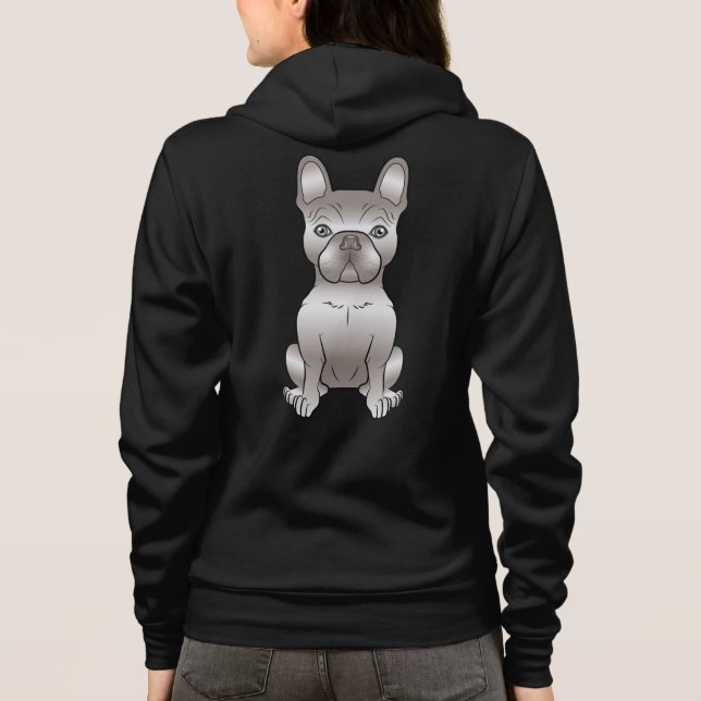 Veste À Capuche Bouledogue français noir / Chien Frenchie de dessi (Dos)