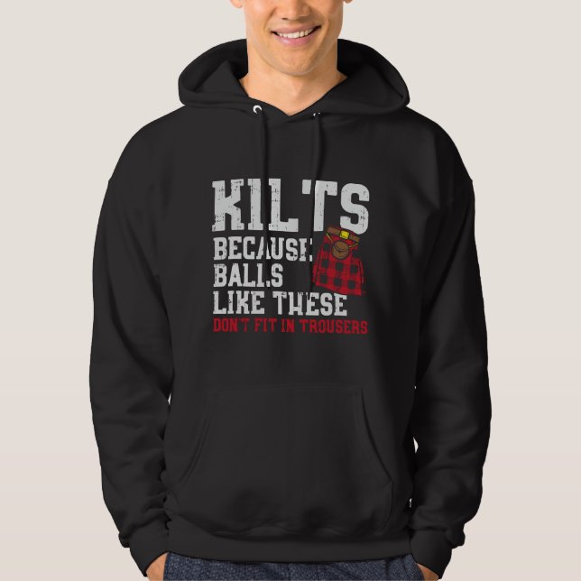 Veste À Capuche Boules d'hommes comme ces kilt écossais drôle Celt (Devant)