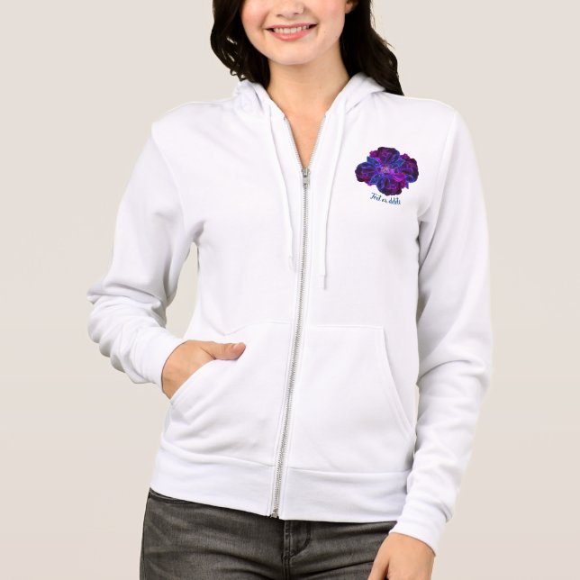 Veste À Capuche Bouquet de fleurs Roses violet personnalisé (Devant)