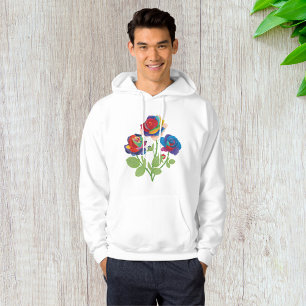 Veste À Capuche Bouquet de roses arc-en-ciel Floral Pop Art