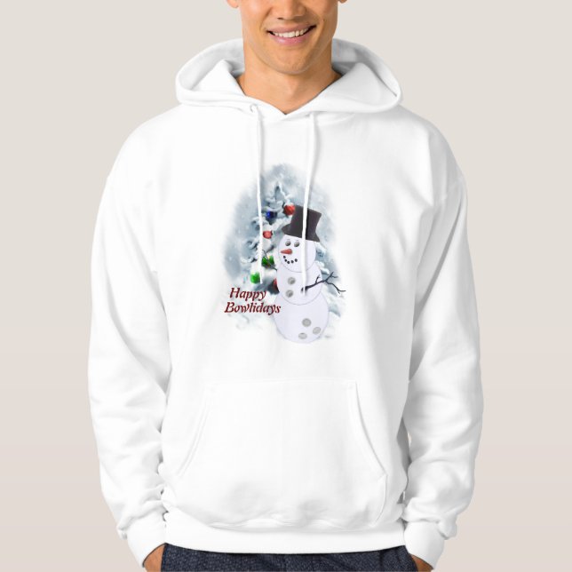 Veste À Capuche Bowling Ball Snowman Noël (Devant)