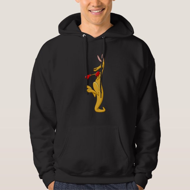 Veste À Capuche Boxe Roger Humour Sport Kangaroo (Devant)