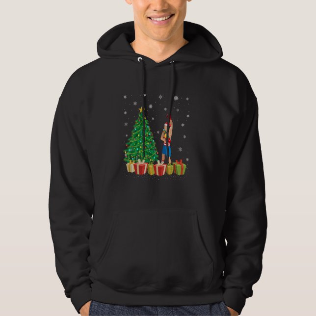 Veste À Capuche Boxer Xmas Arbre Éclairage Santa Hat Boxer Noël (Devant)