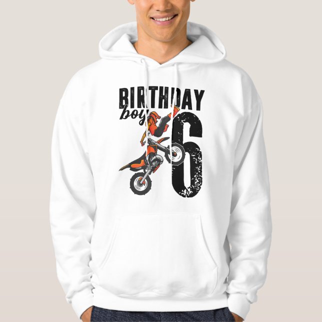 Veste À Capuche Boy Dirt Bike 6th Birthday Party Motocross 6 Years (Devant)
