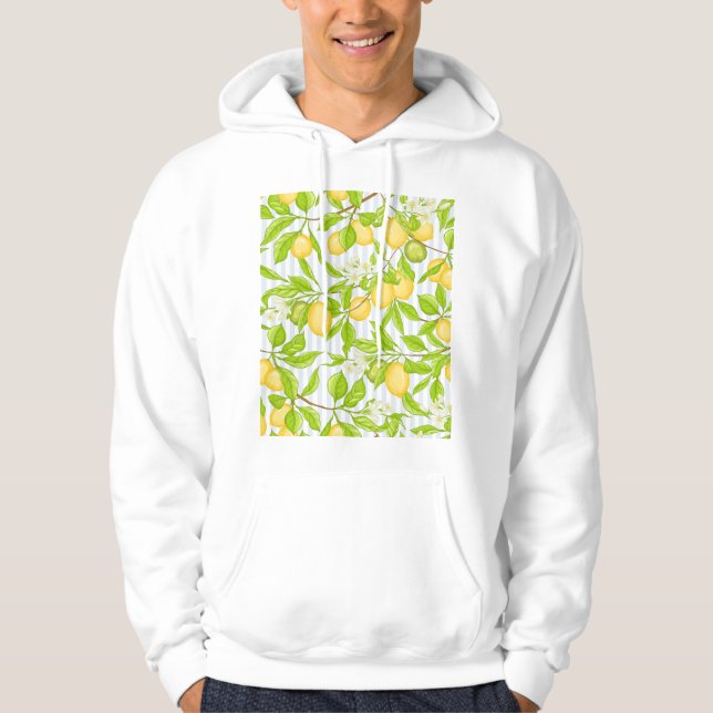 Veste À Capuche Branche de citronnier : Motif sans fil (Devant)
