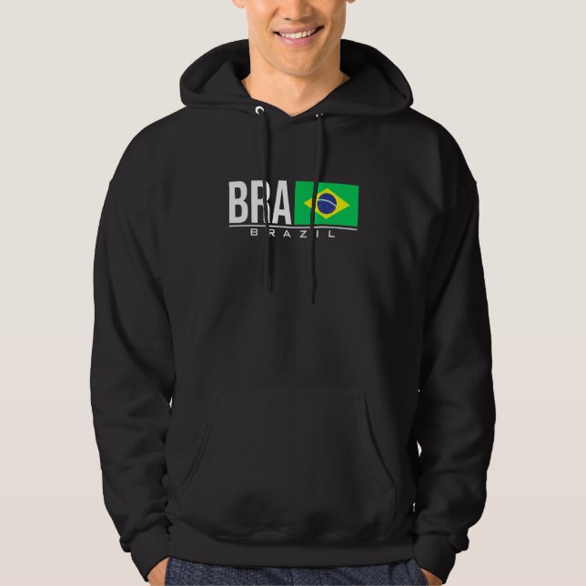 Veste À Capuche Brésil Brasil Drapeau Brésil Code Pays Bra Sport (Devant)