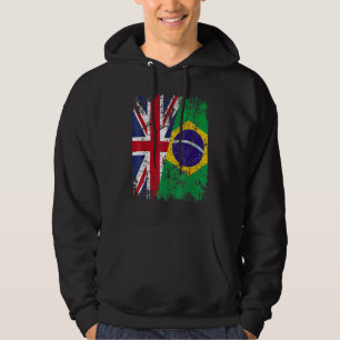 Veste À Capuche BRÉSIL Demi BRITANNIQUE Royaume-Uni Drapeau d'amit