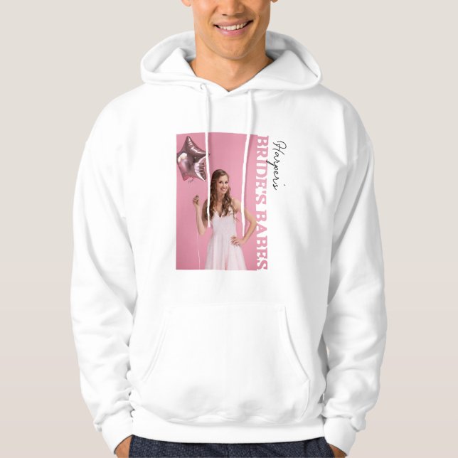 Veste À Capuche Bride’s Babes Photo Hoodie |Personalised Hen Party (Devant)