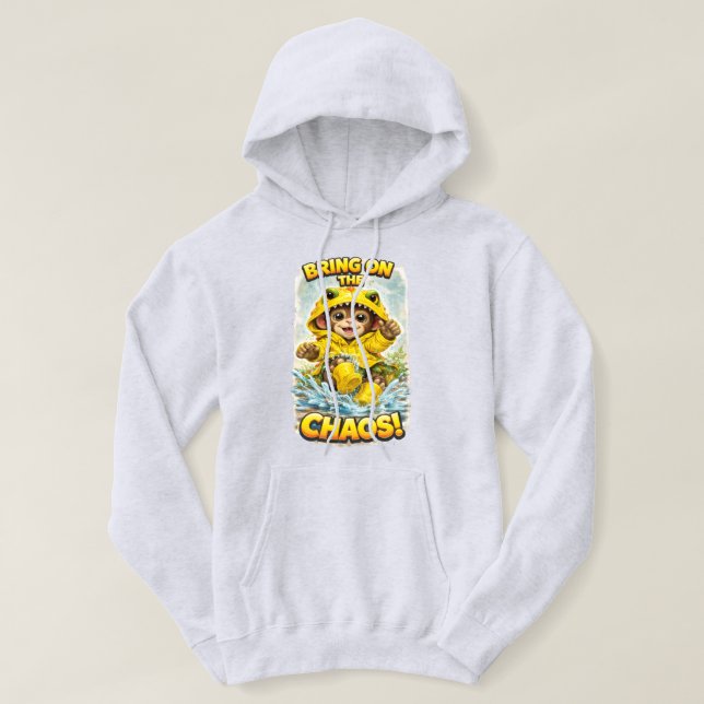 Veste À Capuche Bring on the Chaos Hoodie Cute Rain Dino (Design devant)