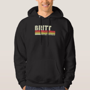 Veste À Capuche Britt Nom de famille Retro Vintage 80s 90s Anniver