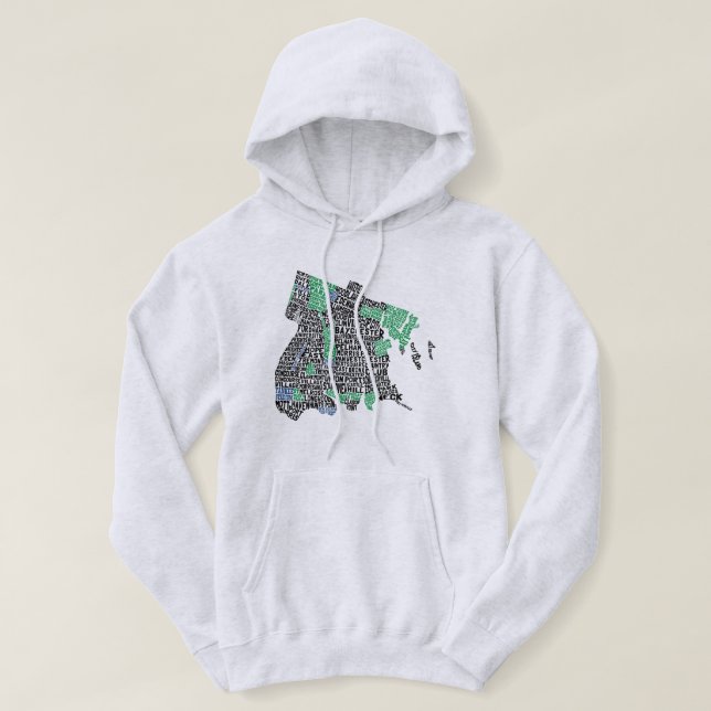 Veste À Capuche Bronx New York City Word Art Map (Design devant)