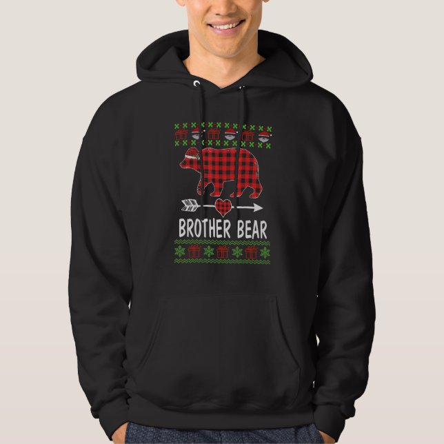 Veste À Capuche Brother Bear Père Noël Red Plaid Family Pajamas Po (Devant)