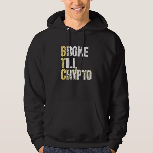 Veste À Capuche Btc Brossé Jusqu'À Crypto Bitcoin (Devant)
