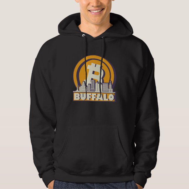 Veste À Capuche Buffalo Bitcoin Maximalist  Bitcoin Buffalo Skylin (Devant)