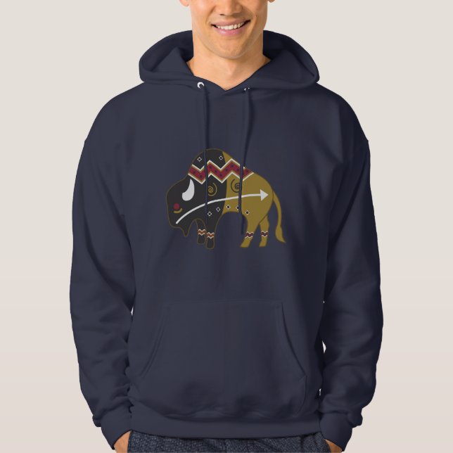 Veste À Capuche Buffalo indien tribal (Devant)