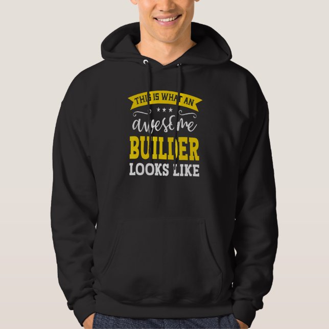 Veste À Capuche Builder Titre de l'emploi Employé Drôle Travailleu (Devant)