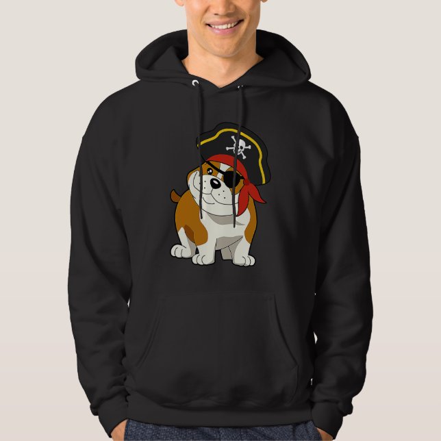 Veste À Capuche Bulldog Dog Pirate Captain with Skull Easy Hallowe (Devant)