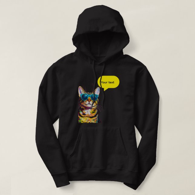 Veste À Capuche Bulle de dialogue de chat design amusant (Design devant)