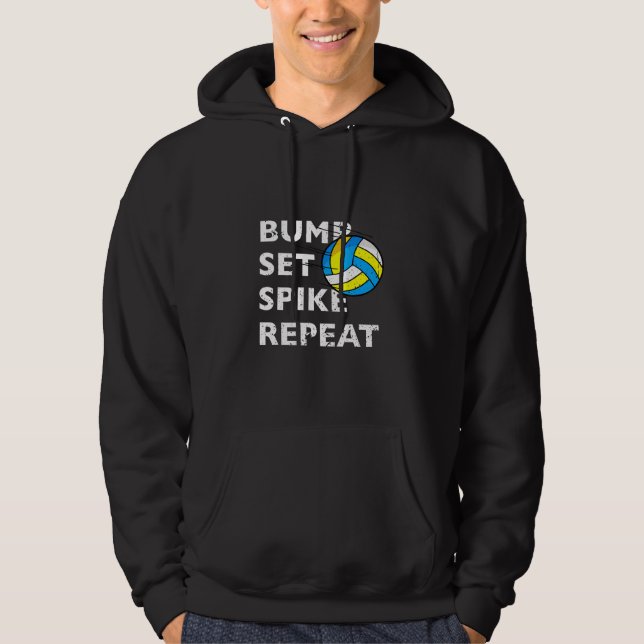 Veste À Capuche Bump Set Spike Repeat - Volleyball (Devant)