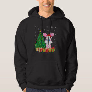 Veste À Capuche Bunny Xmas Arbre Éclairage Santa Hat Bunny Noël