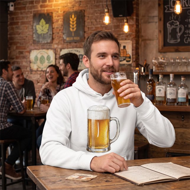 Veste À Capuche Buveur de bière froide mousseuse dans un mug (Créateur téléchargé)