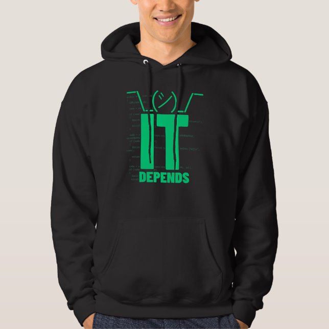Veste À Capuche Ça dépend programmeur ingénieur logiciel technicie (Devant)