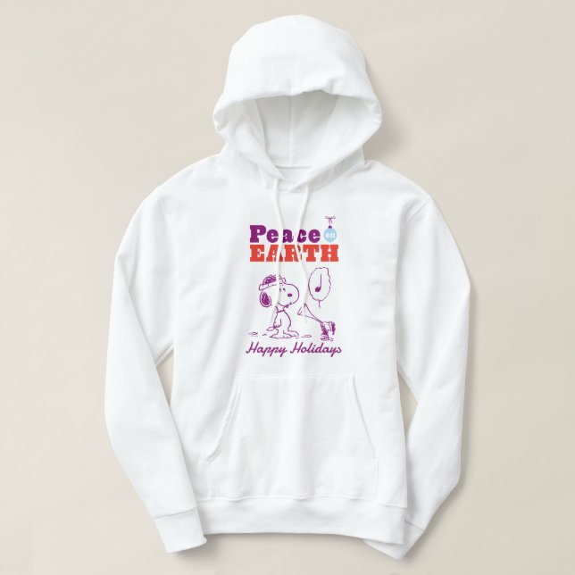 Veste À Capuche cacahuètes | Peace on Earth Snoopy & Woodstock (Design devant)