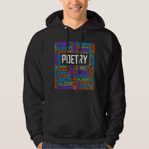 Veste À Capuche Cadeau d'amant de mots de poésie Poète Écriture Po