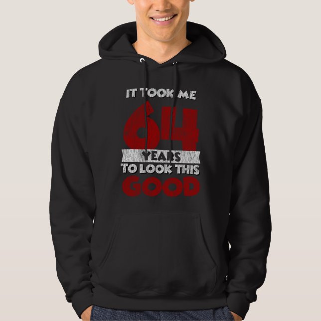 Veste À Capuche Cadeau d'anniversaire drôle de 64 ans (Devant)