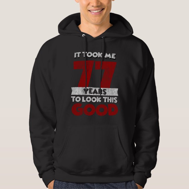 Veste À Capuche Cadeau d'anniversaire drôle de 77 ans (Devant)