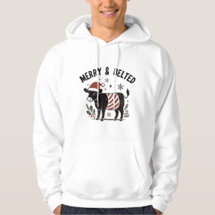 Veste À Capuche Cadeau de Noël vache Christmas Beltie Belted Gallo