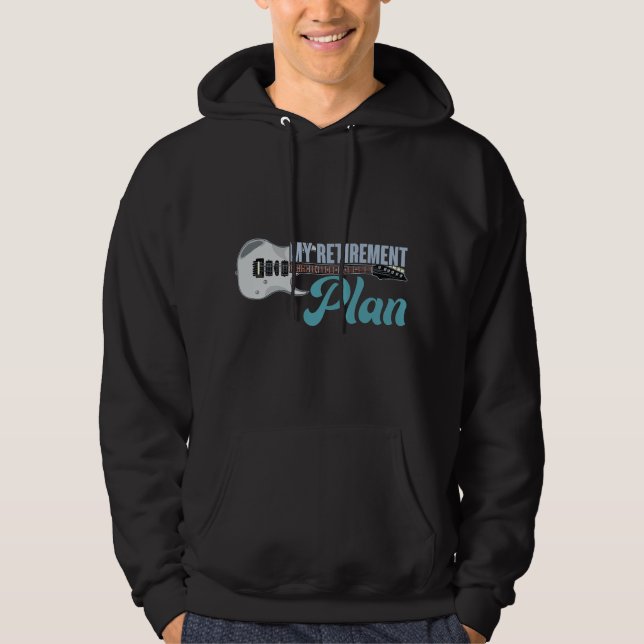 Veste À Capuche Cadeau de retraite drôle Guitariste Mon plan de re (Devant)