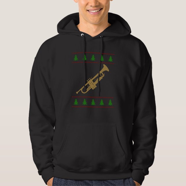 Veste À Capuche Cadeau de trompette de Noël (Devant)