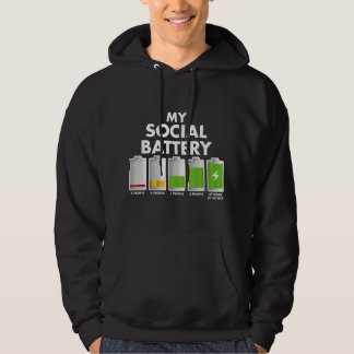 Veste À Capuche Cadeau d'introverti drôle - Ma batterie sociale av