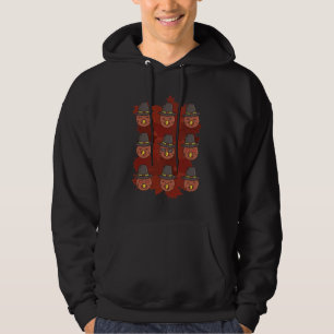 Veste À Capuche Cadeau Émoticône Visage de Dinde de Thanksgiving