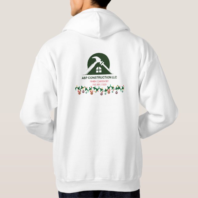 Veste À Capuche Cadeaux de Noël ABP Construction Entreprise  (Dos)
