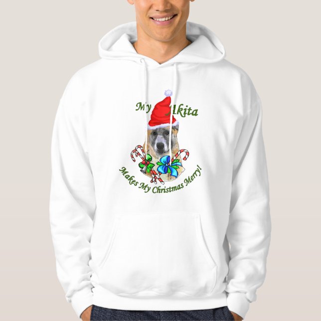 Veste À Capuche Cadeaux de Noël Akita (Devant)