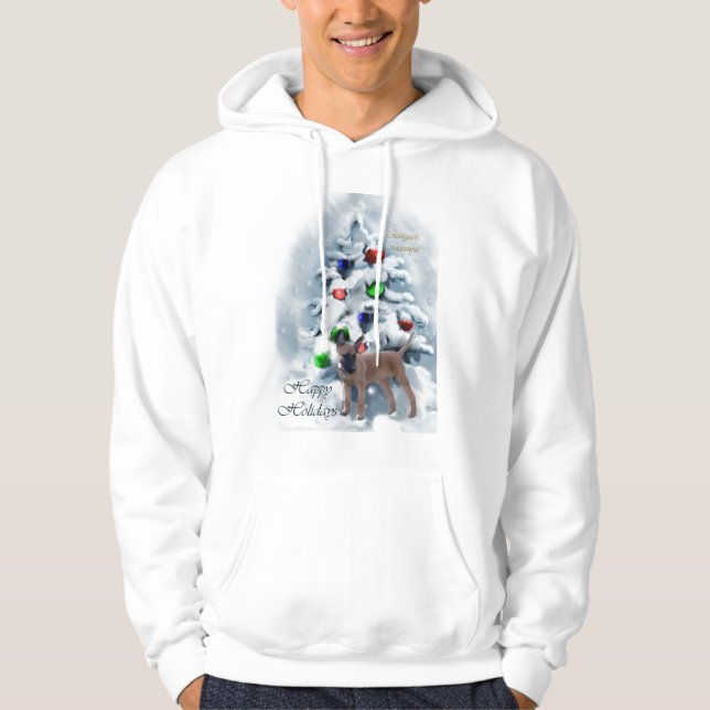 Veste À Capuche Cadeaux de Noël pour Malinois Belge (Devant)
