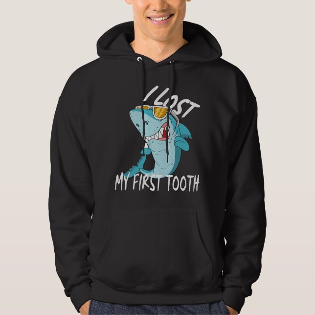 Veste À Capuche Cadeaux drôles de fée des dents - Requin mignon J' (Devant)