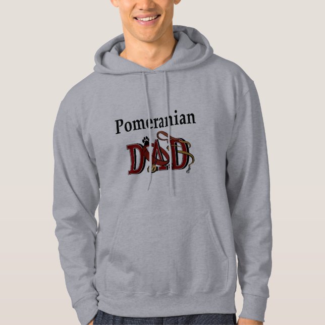 Veste À Capuche Cadeaux papa Poméraniens (Devant)