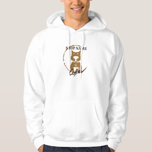 Veste À Capuche Café café Chien simple moderne (Devant)