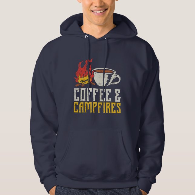 Veste À Capuche Café et feux de camp Aventure Camping (Devant)